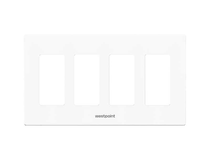 Westpoint Four Gang Standard Size Decorative Screwless Wall Plate