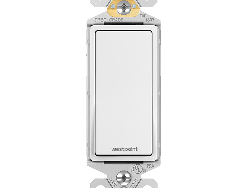 Westpoint Decora Rocker Three Way Switch 15A 120V 277V Self Grounding